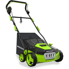 GreenSweep Electric Artificial Fake Grass  Lawn Sweeper 1800W Vacuum 45L XL Collection Bag 5 Adjustable Heights