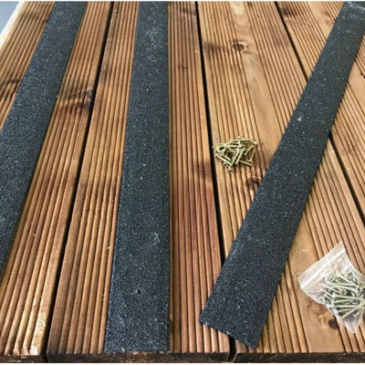 GreenTec Anti Slip GRP Decking Strip 1200mm x 50mm Heavy Duty Pack of 3 ...