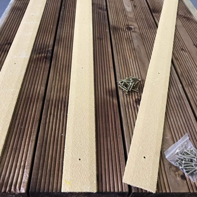 GreenTec Anti Slip GRP Decking Strip 1200mm x 50mm Heavy Duty Pack of 3 ...