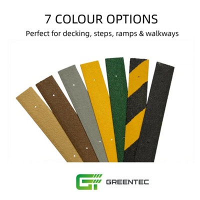 GreenTec GRP Anti-Slip Decking Strips 600mm x 50mm Black Pack of 5 ...