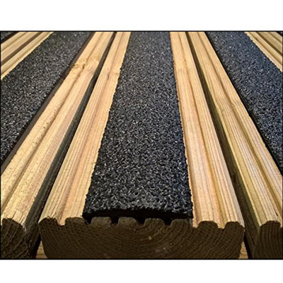 GreenTec GRP Anti-Slip Decking Strips 600mm x 50mm Black Pack of 5 ...