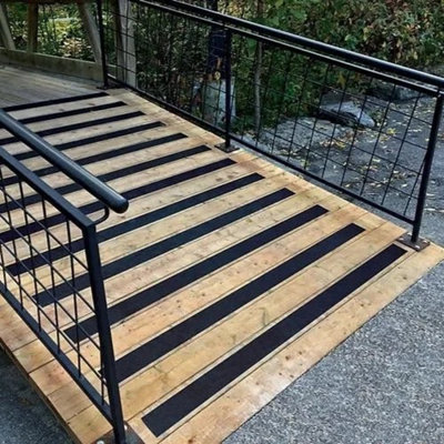 GreenTec GRP Anti-Slip Decking Strips 600mm x 50mm Black Pack of 5 ...