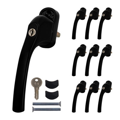 greenteQ Alpha Tilt & Turn Window Handle (10 Pack) - Black