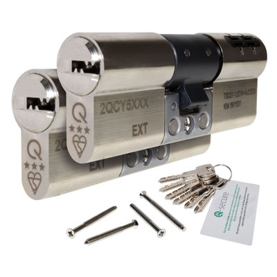 GreenteQ Orion 3 Star Keyed-Alike Euro Cylinder Pair - 40/50 (90mm), Nickel