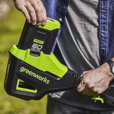 Greenworks 60V 51cm Long Reach Cordless Hedge Trimmer - 20" Dual Action ...