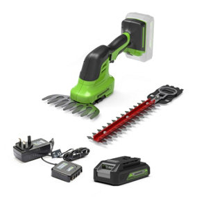 Greenworks Tools 24V Grass Shrub Shear includes 2Ah battery & 0.5Ah charger