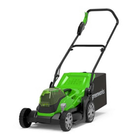 Greenworks Tools 48V (2 x 24V) 36cm (14") Lawnmower includes 2 x 24V 2Ah batteries & 2Ah charger