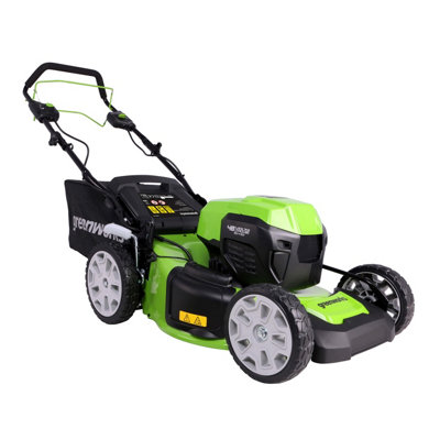 Greenworks Tools 48V 2 x 24V 46cm 18 Self Propelled Lawnmower includes 2 x 24V 4Ah