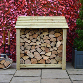 Greetham 100% Natural Versatile Kindling Timber Firewood Storage Log Store 4ft x 4ft