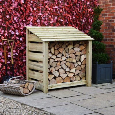 Greetham 100% Natural Versatile Kindling Timber Firewood Storage Log Store 4ft x 4ft