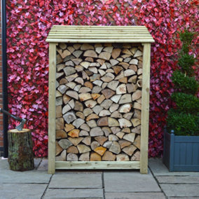 Greetham 100% Natural Versatile Kindling Timber Firewood Storage Log Store 6ft x 4ft