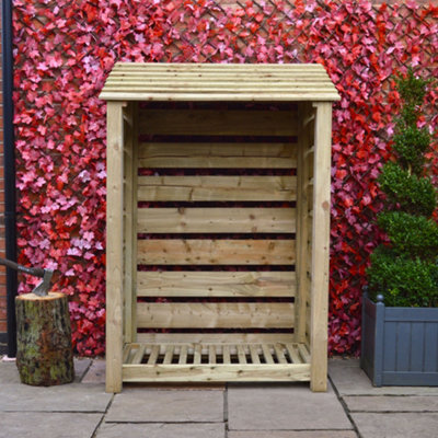 Greetham 100% Natural Versatile Kindling Timber Firewood Storage Log Store 6ft x 4ft