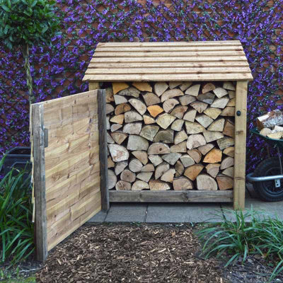 Greetham 4ft Log Store with Doors - L80 x W123 x H128 cm