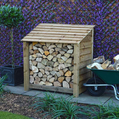 Greetham 4ft Log Store with Doors - L80 x W123 x H128 cm