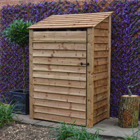 Greetham 6ft Log Store with Doors - L80 x W123 x H181 cm - Rustic Brown