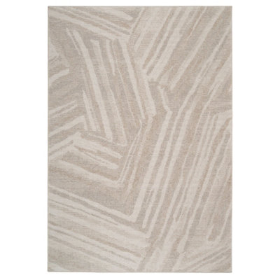 Greige Abstract Scattered Lined Living Area Rug 190 x 280