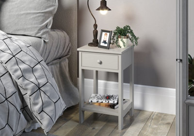 Grey 1 drawer shaker petite bedside cabinet with 1 drawer