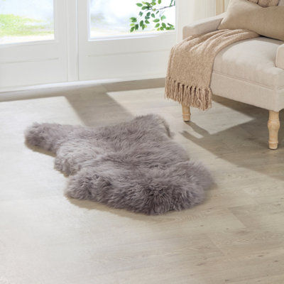 Grey 100% British Sheepkin Rug