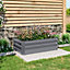 Grey 100cm W x 60cm D Galvanized Rectangular Outdoor Raised Garden Bed Planter Box