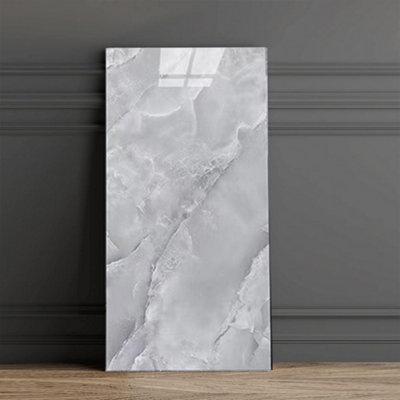 Grey 12 Pack Self-Adhesive Marble Effect Wall Tile Stickers - Kitchen ...