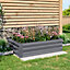 Grey 120cm W x 90cm D Galvanized Rectangular Raised Garden Bed Planter Box