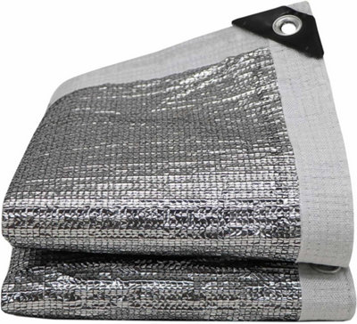 Grey 1x3m Rectangular Aluminium Shade Sail 99% UV Protection Perforated ...