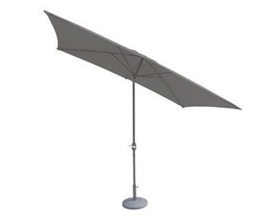 Grey 2.4x3m Crank and Tilt Parasol - Grey Pole (38mm Pole, 8 Ribs)