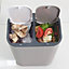 Grey 2 Section Office Kitchen Bin Rubbish Dustbin Double Recycling Trash Can 15 L