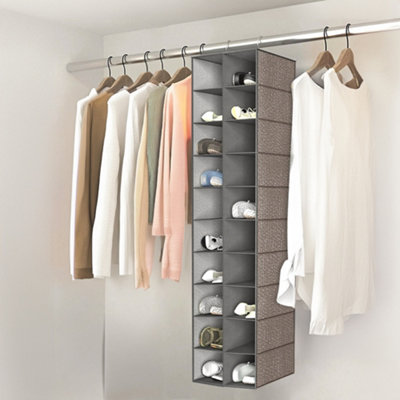Grey 20 Compartments Non Woven Hanging Organizer for Shoes DIY at B Q