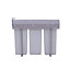 Grey 3 x 10L Rectangular Integrated Kitchen Pull Out Bin Waste and Recycling Bin for Cabinet Under Counter Storage