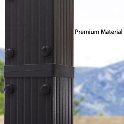 Grey 3 X 3 M Metal Foldable Pergola with Retractable Roof - 4