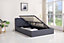 Grey 3ft Single Side Lift Ottoman Storage Bed Gas Lift Leather Bed Frame