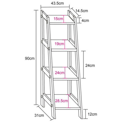 Grey 4-Tier Tapered Shelving Unit - 7