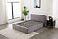 Grey 4FT Velvet Ottoman Storage Upholstered Fabric Gas Lift Small Double Bed