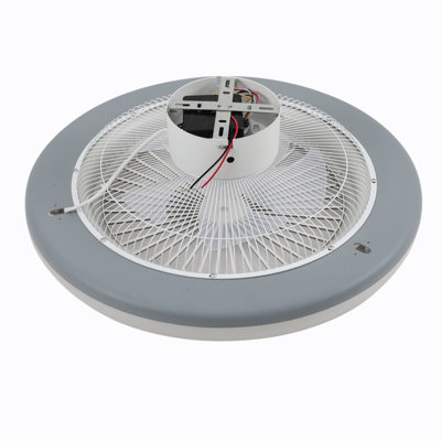 Grey 5 Blades Acrylic LED Dimmable Ceiling Fan Light Adjustable Speed ...