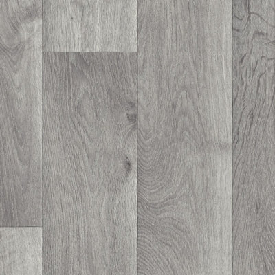 Grey 592 Contract Wood Anti Slip Commercial Vinyl Sheet Flooring For Office Shop-2m(6'6") X 3m(9'9")-6m²