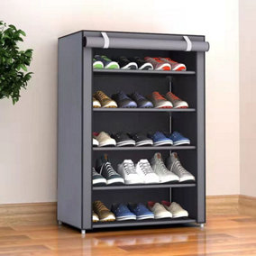 Grey 6-Tier Dustproof Shoe Cabinet