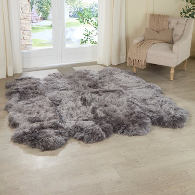 Grey 8 Pelt (Octo) Sheepskin Rug