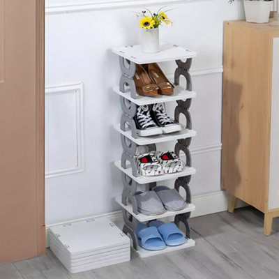 Single Plastic Shoe Rack Tier Vertical Shoe Rack Tier Narrow Shoe