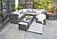 grey 9 seater corner rattan garden sofa set with rain cover
