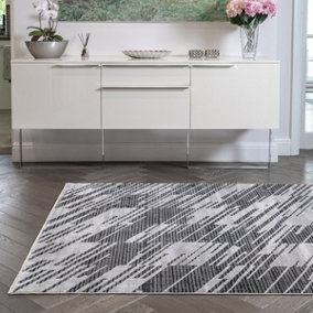 Grey Abstract Abstract Modern,Natural Fibers Wool Rug For Bedroom & Living Room-240cm X 330cm