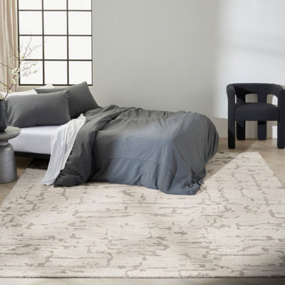 Grey Abstract Handmade Luxurious Modern Wool Rug Easy to Clean Rug for Living Room and Bedroom-259cm X 351cm