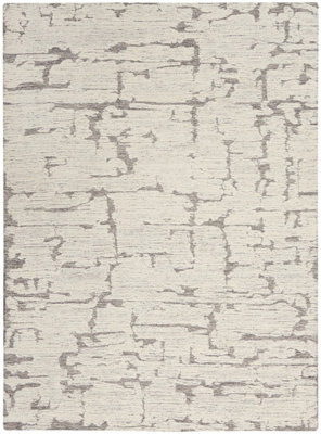 Grey Abstract Handmade Luxurious Modern Wool Rug Easy to Clean Rug for Living Room and Bedroom-259cm X 351cm
