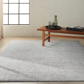 Grey Abstract Luxurious Modern Easy to clean Rug For Dining -160cm X 221cm
