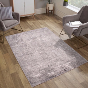 Grey Abstract Modern Easy to Clean Abstract Rug For Dining Room-160cm X 225cm