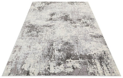 Grey Abstract Modern Easy to Clean Abstract Rug For Dining Room Bedroom And LivingRoom-120cm X 170cm - 5