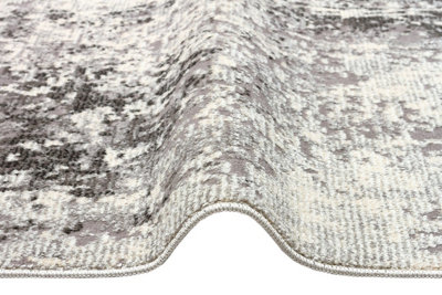 Grey Abstract Modern Easy to Clean Abstract Rug For Dining Room Bedroom And LivingRoom-120cm X 170cm - 6