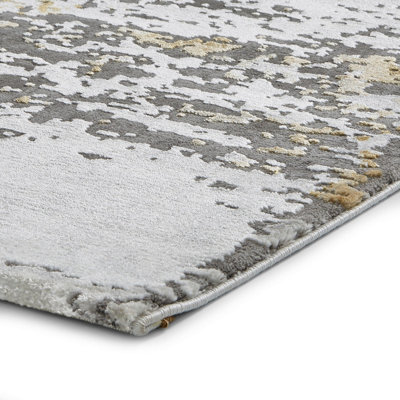 Grey Abstract Rug, Anti-Shed Rug, Stain-Resistant Rug, Modern Grey Abstract Luxurious Rug for DiningRoom-160cm X 220cm