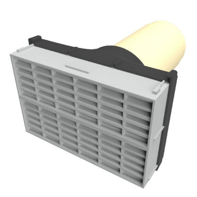 Grey Airbrick 9" x 6" with Extendable 4" Pipe for Cavity Wall Ventilation