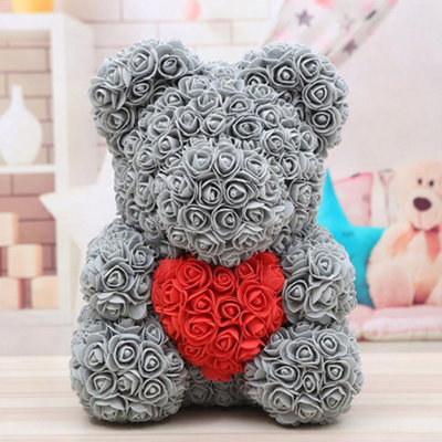 Gray cheap rose bear